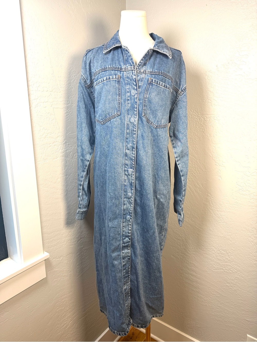ASOS Light Blue Denim Maxi Dress